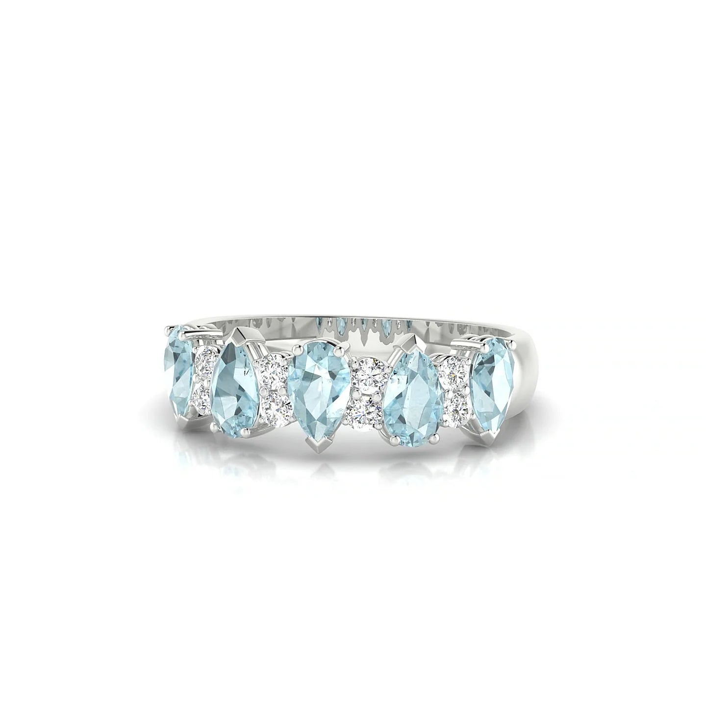 Eminence | 18k White Gold 5 x 3 mm Pear Aquamarine Ring