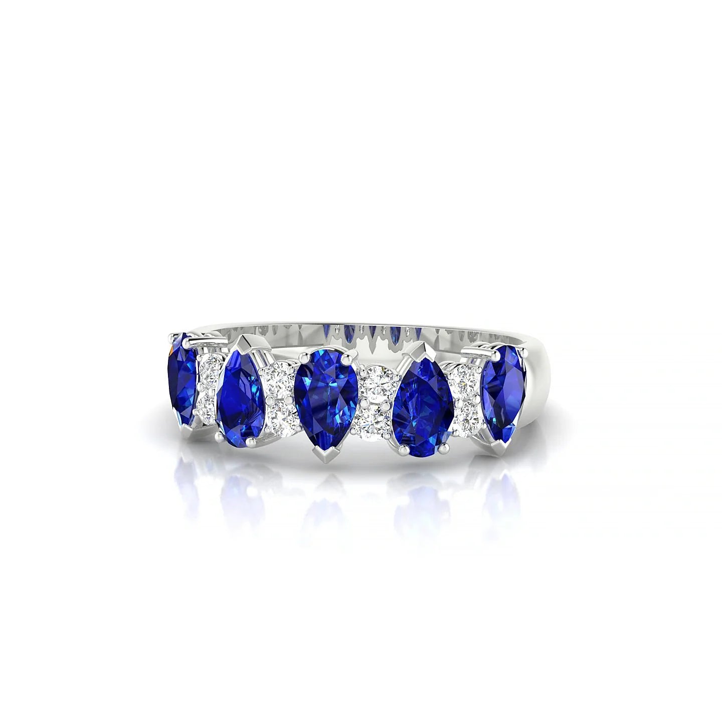 Eminence | 18k White Gold 5 x 3 mm Pear Sapphire Ring