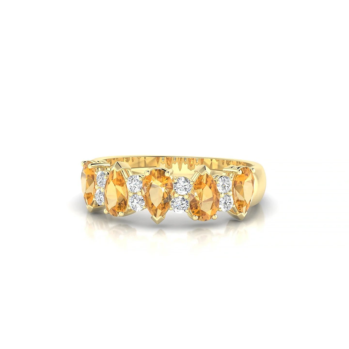 Eminence | 18k Yellow Gold 5 x 3 mm Pear Citrine Ring