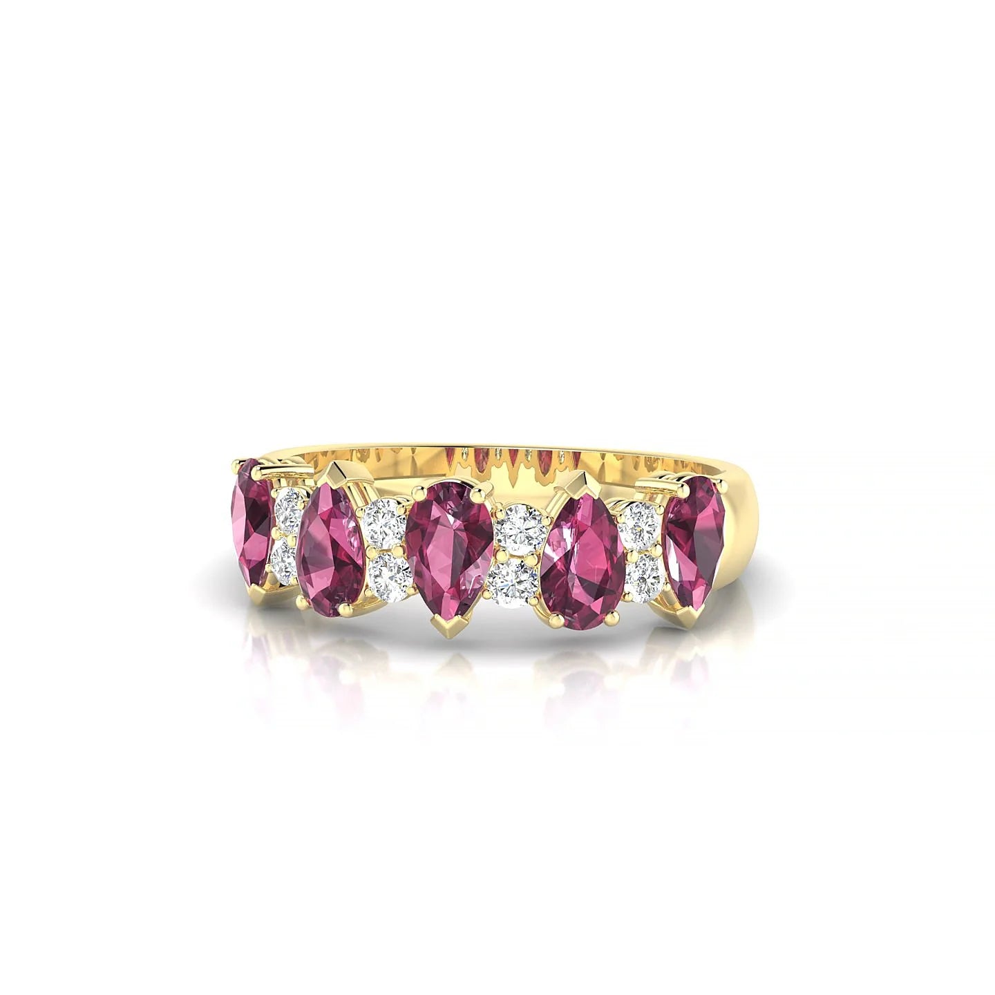 Eminence | 18k Yellow Gold 5 x 3 mm Pear Rhodolite Ring