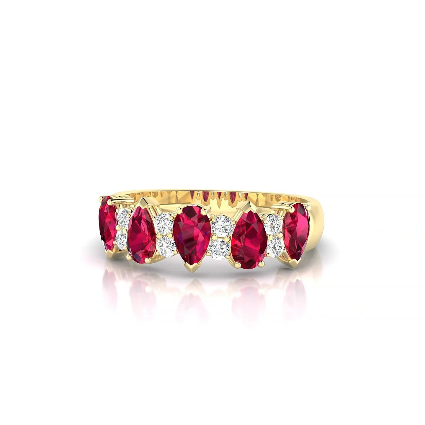Eminence | 18k Yellow Gold 5 x 3 mm Pear Ruby Ring