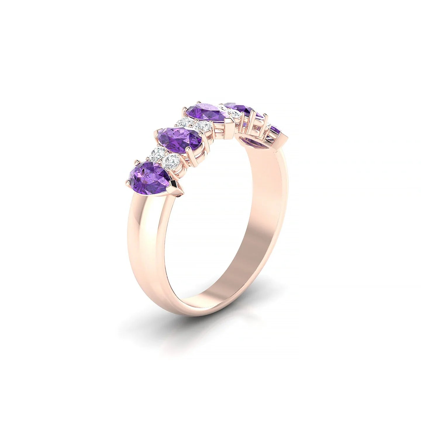 Eminence | 18k Rose Gold 5 x 3 mm Pear Amethyst Ring