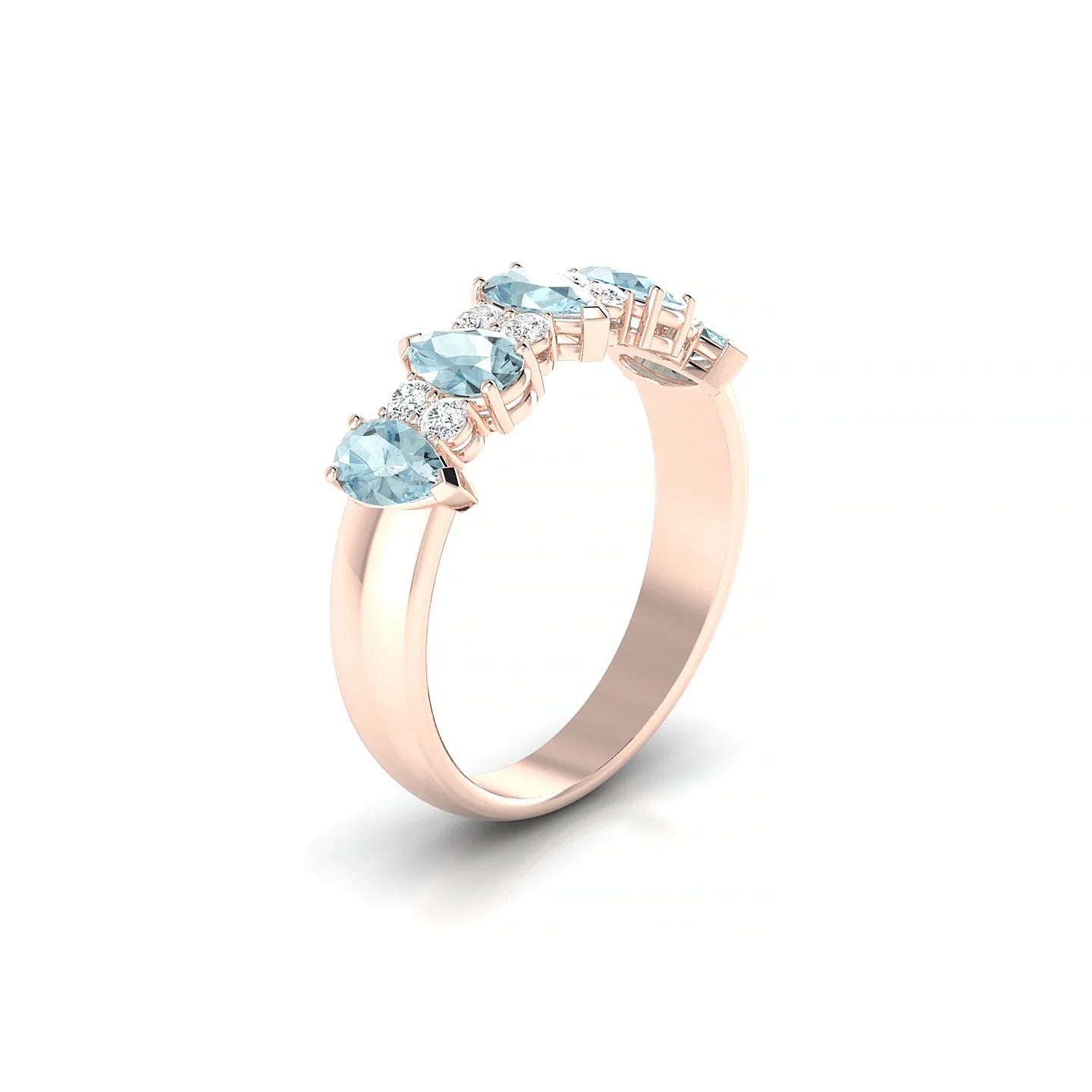 Eminence | 18k Rose Gold 5 x 3 mm Pear Aquamarine Ring
