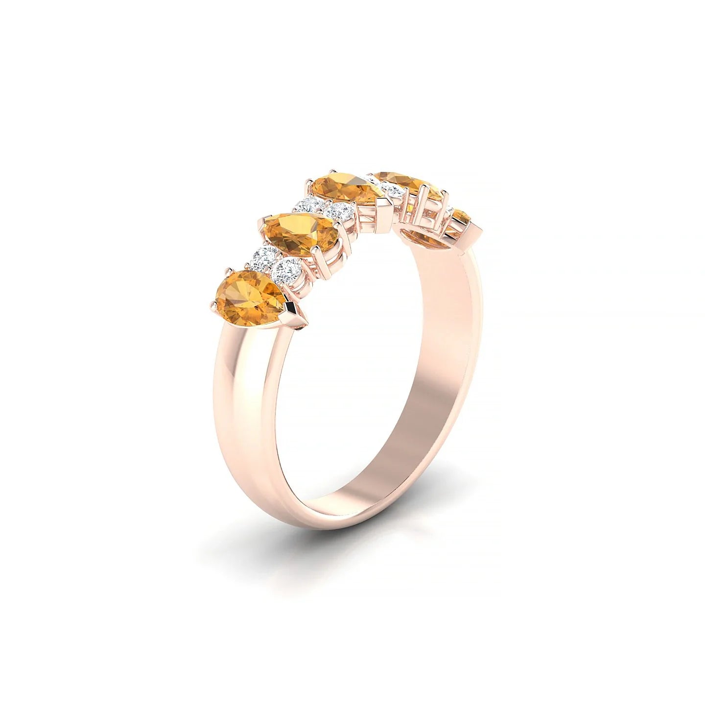 Eminence | 18k Rose Gold 5 x 3 mm Pear Citrine Ring