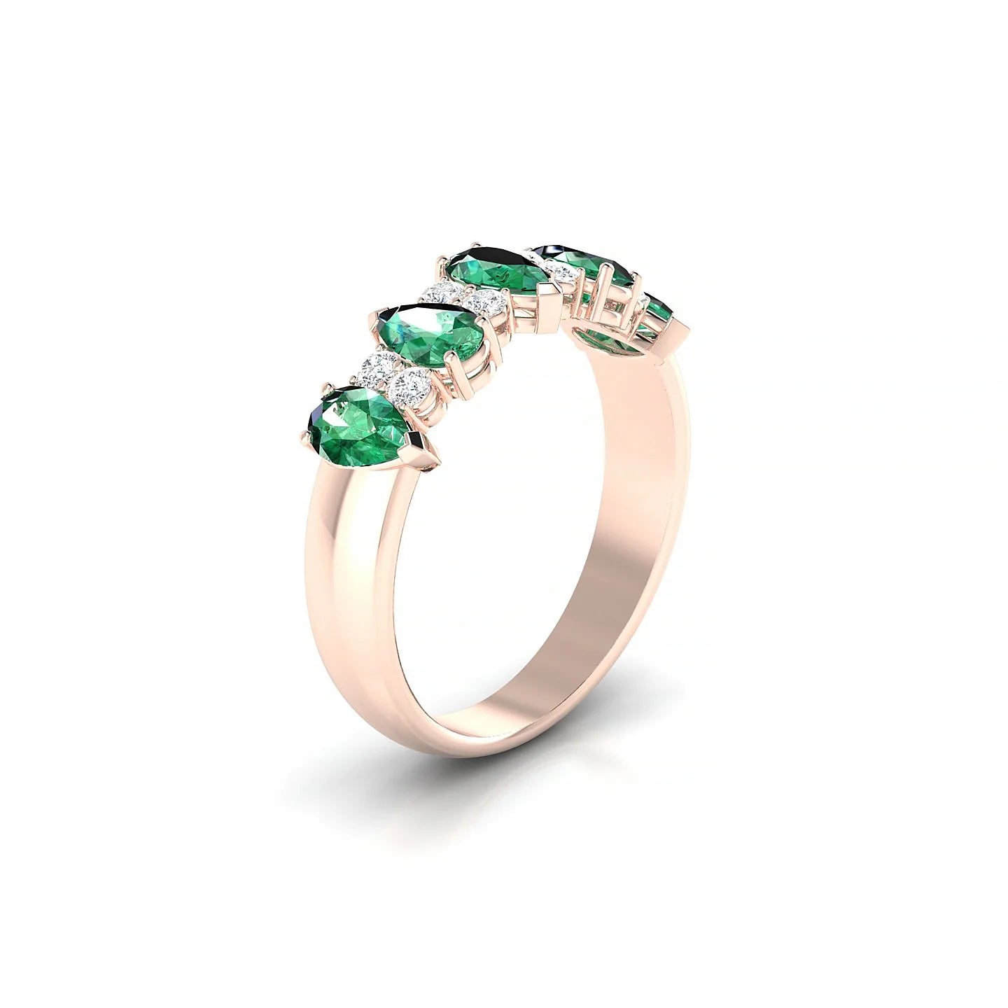 Eminence | 18k Rose Gold 5 x 3 mm Pear Emerald Ring