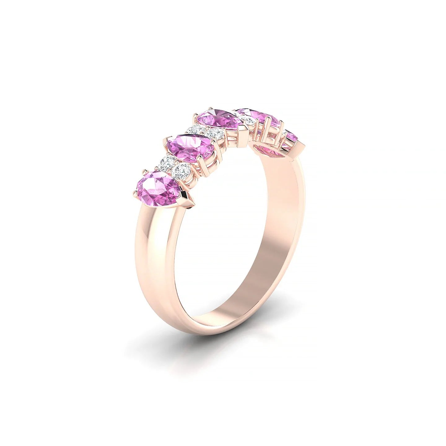 Eminence | 18k Rose Gold 5 x 3 mm Pear Pink Sapphire Ring