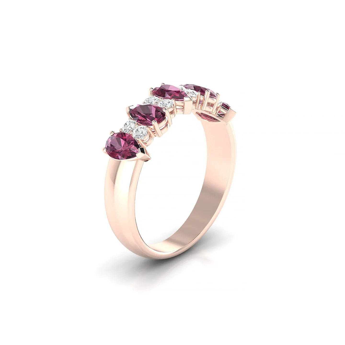 Eminence | 18k Rose Gold 5 x 3 mm Pear Rhodolite Ring