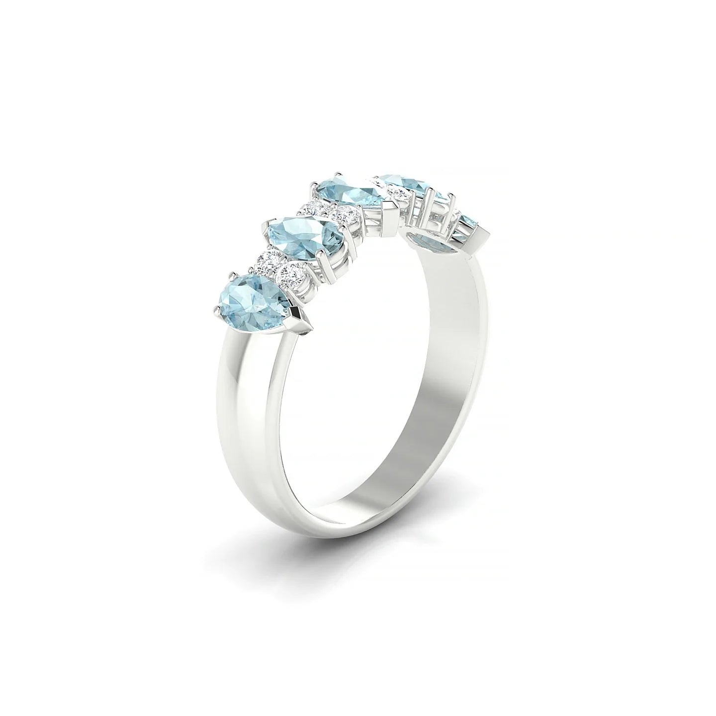 Eminence | 18k White Gold 5 x 3 mm Pear Aquamarine Ring
