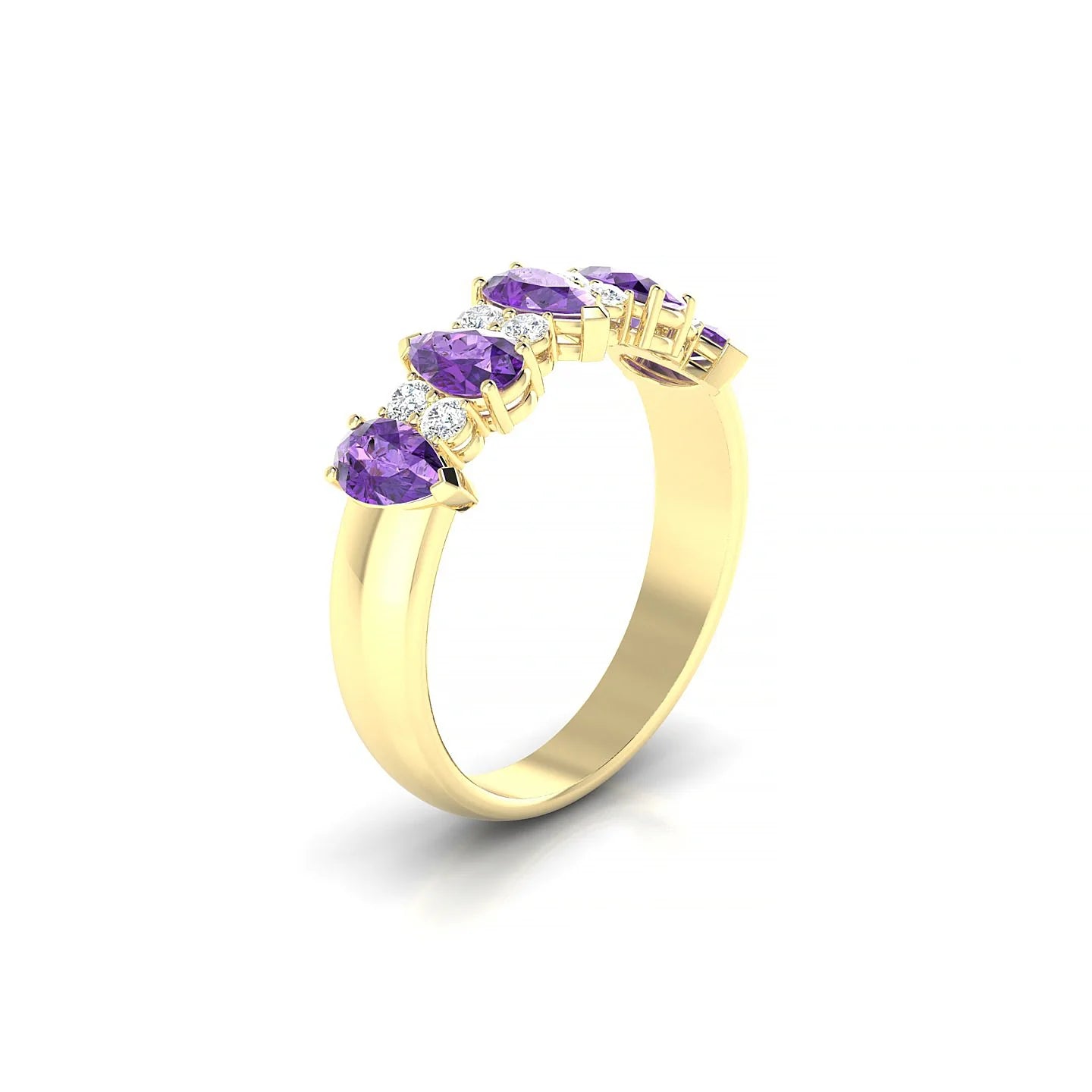 Eminence | 18k Yellow Gold 5 x 3 mm Pear Amethyst Ring