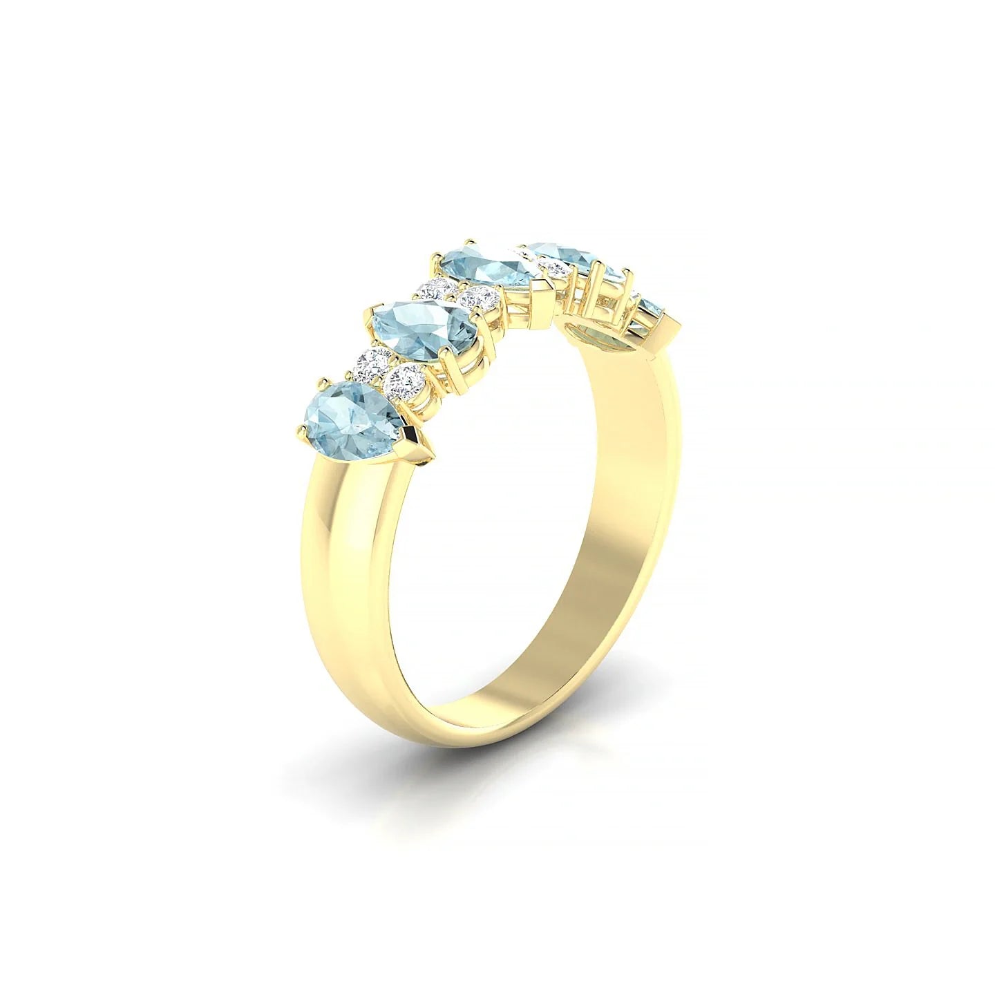 Eminence | 18k Yellow Gold 5 x 3 mm Pear Aquamarine Ring