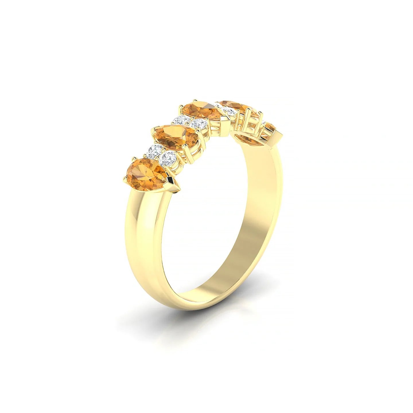 Eminence | 18k Yellow Gold 5 x 3 mm Pear Citrine Ring