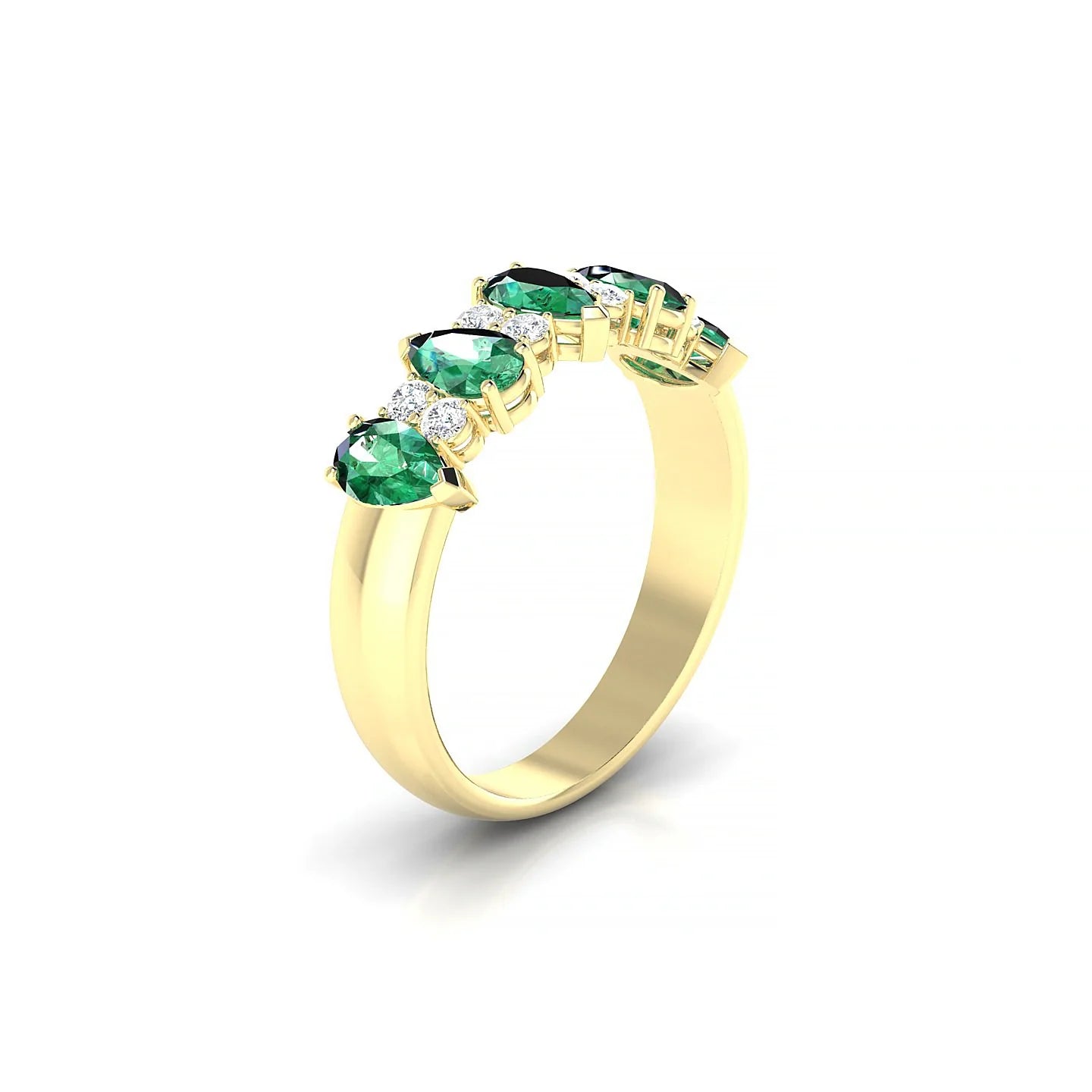 Eminence | 18k Yellow Gold 5 x 3 mm Pear Emerald Ring