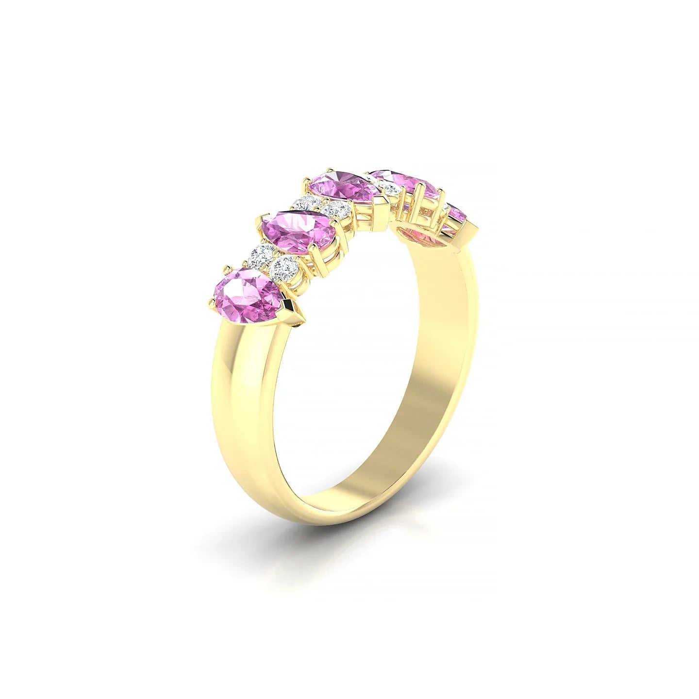 Eminence | 18k Yellow Gold 5 x 3 mm Pear Pink Sapphire Ring