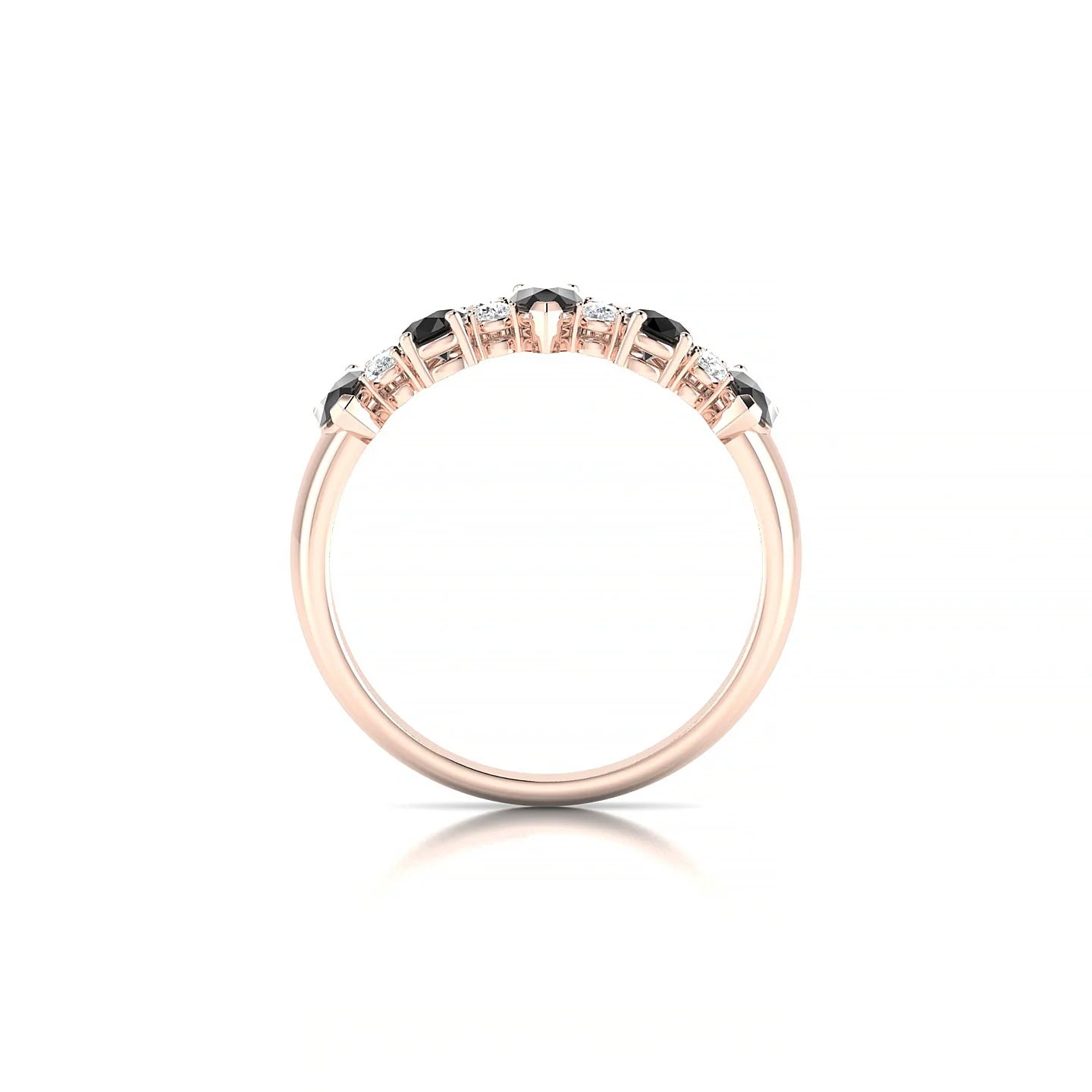 Eminence | 18k Rose Gold 5 x 3 mm Pear Black Diamond Ring