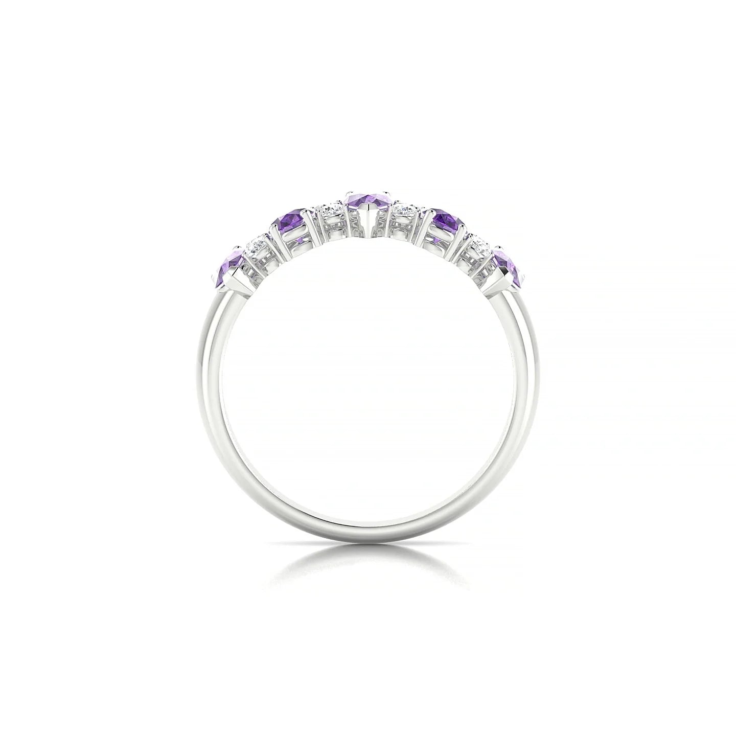 Eminence | 18k White Gold 5 x 3 mm Pear Amethyst Ring