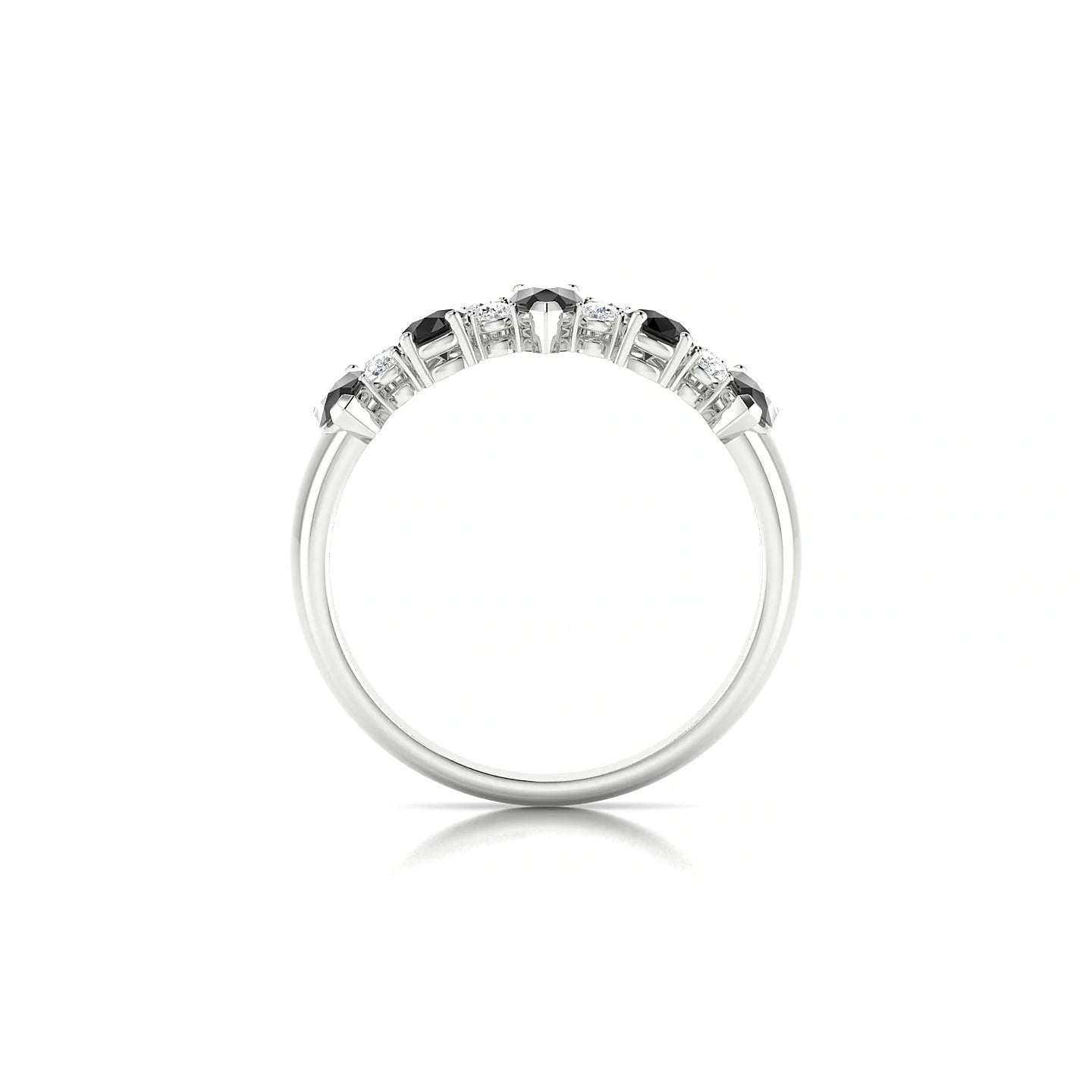 Eminence | 18k White Gold 5 x 3 mm Pear Black Diamond Ring
