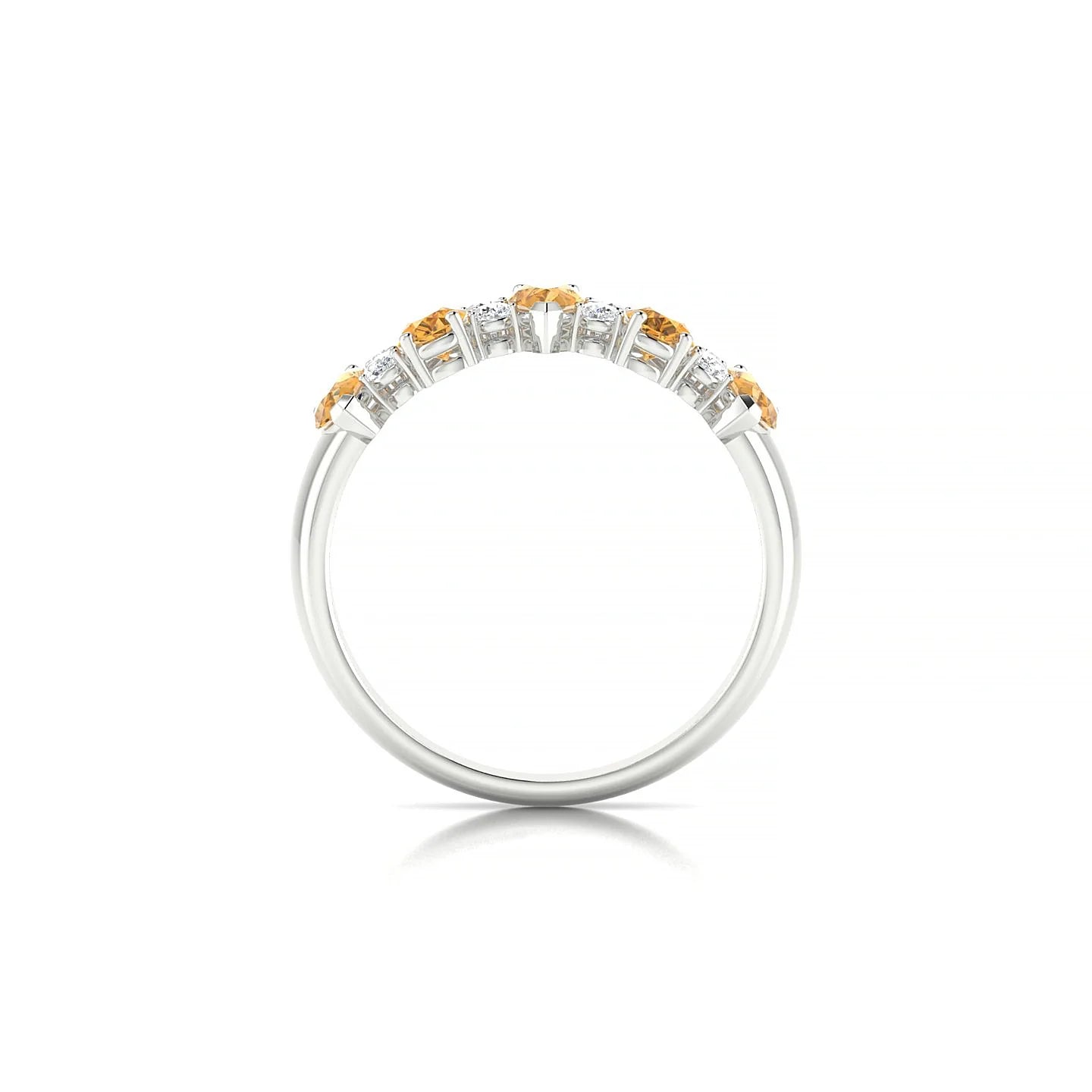 Eminence | 18k White Gold 5 x 3 mm Pear Citrine Ring