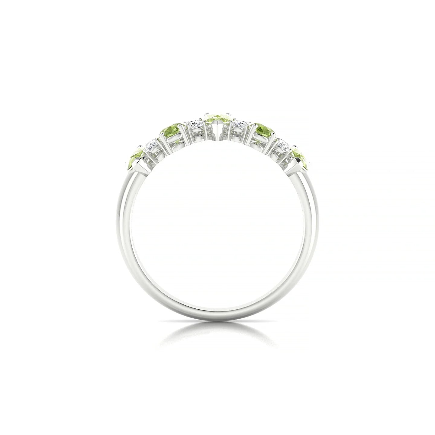 Eminence | 18k White Gold 5 x 3 mm Pear Peridot Ring