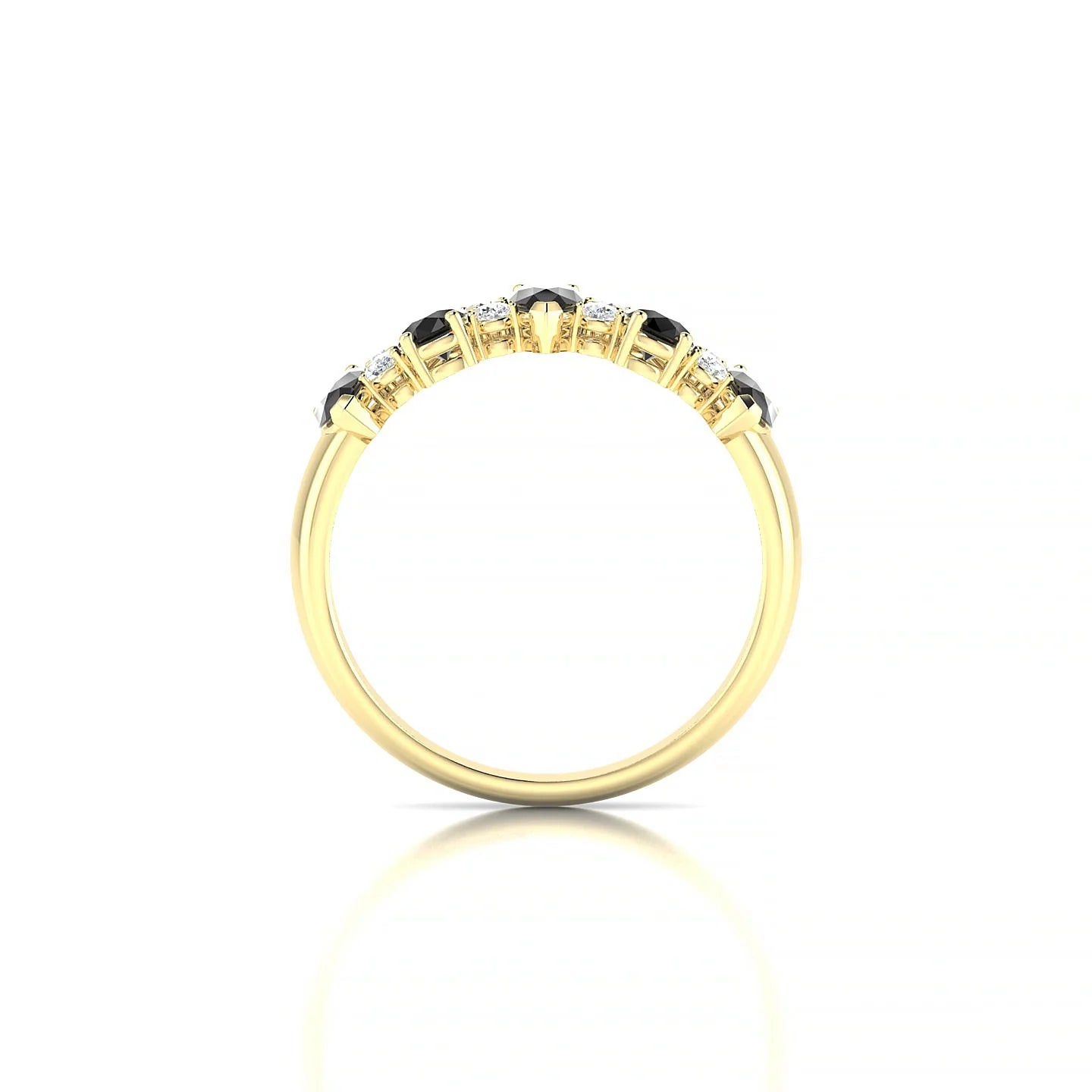 Eminence | 18k Yellow Gold 5 x 3 mm Pear Black Diamond Ring