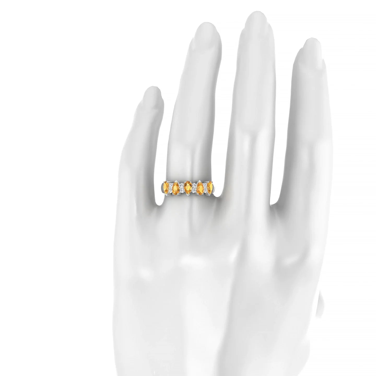 Eminence | 18k White Gold 5 x 3 mm Pear Citrine Ring