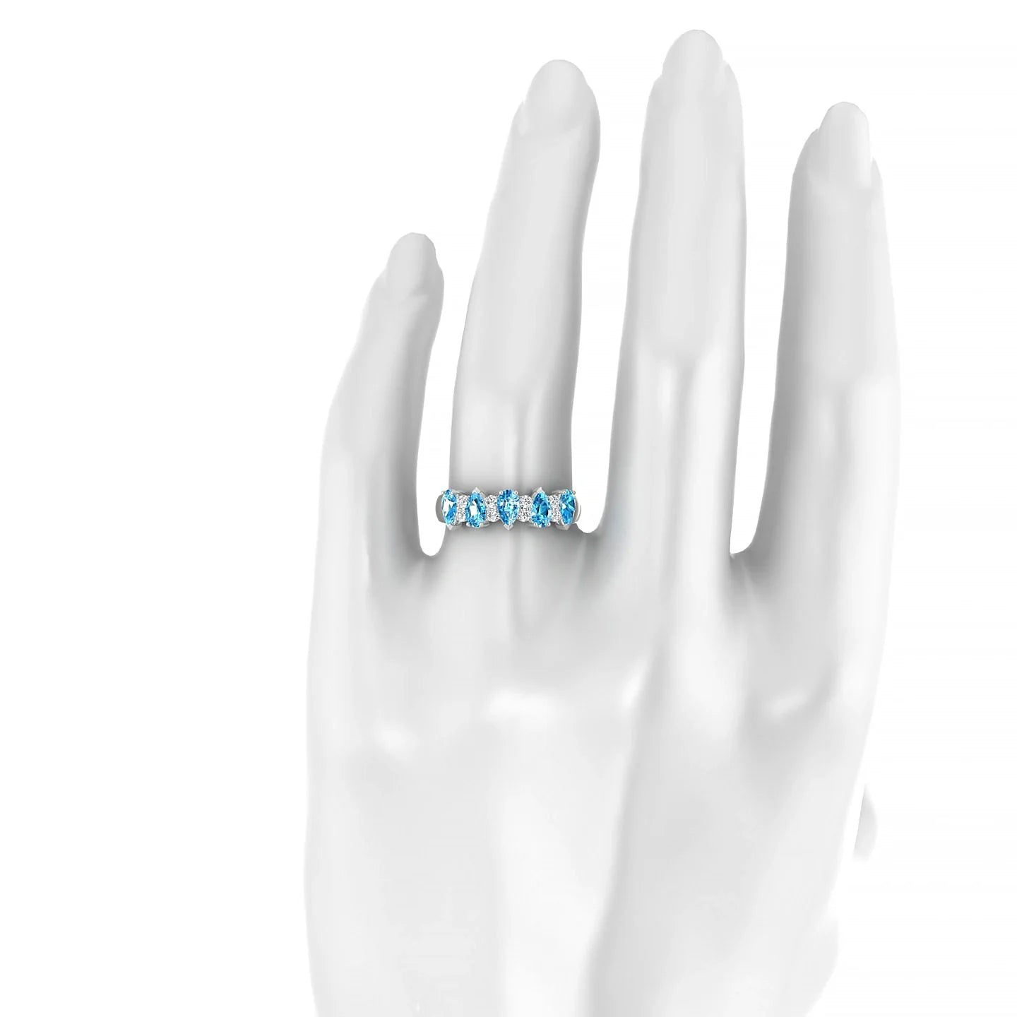 Eminence | 18k White Gold 5 x 3 mm Pear Topaz Ring