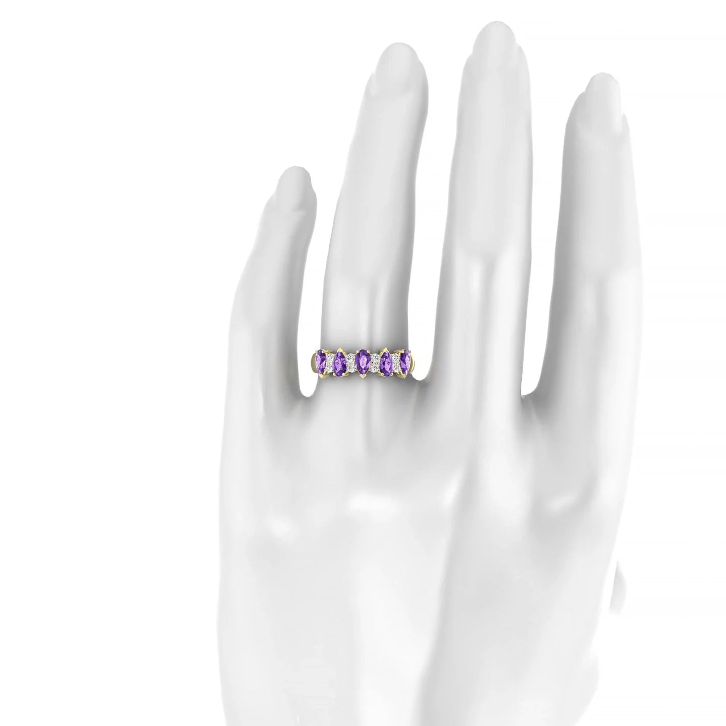 Eminence | 18k Yellow Gold 5 x 3 mm Pear Amethyst Ring