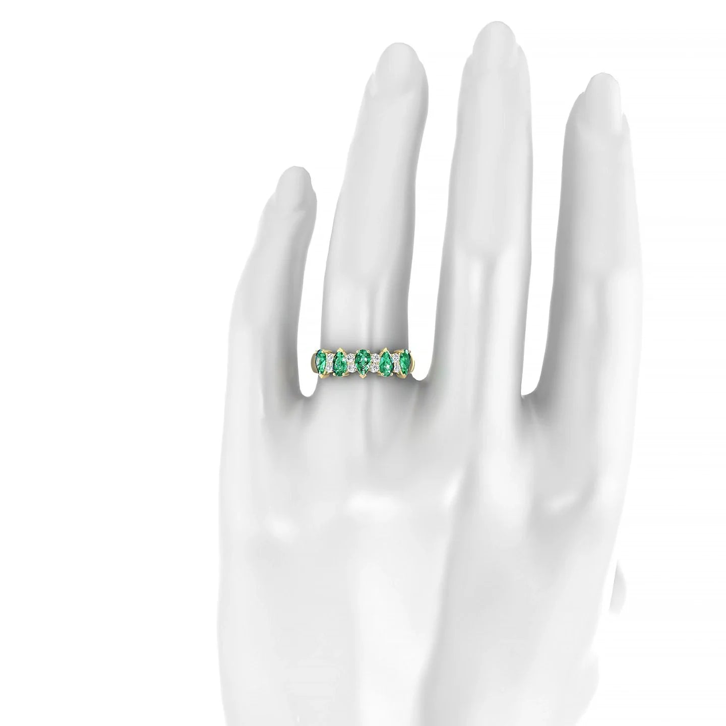 Eminence | 18k Yellow Gold 5 x 3 mm Pear Emerald Ring