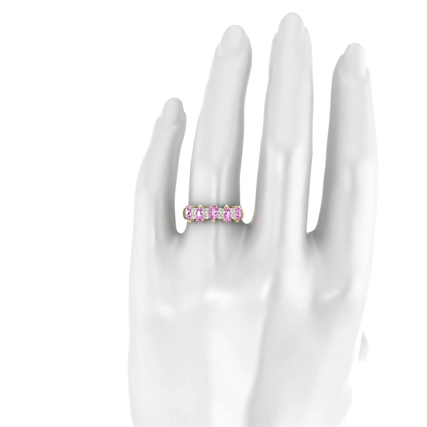 Eminence | 18k Yellow Gold 5 x 3 mm Pear Pink Sapphire Ring