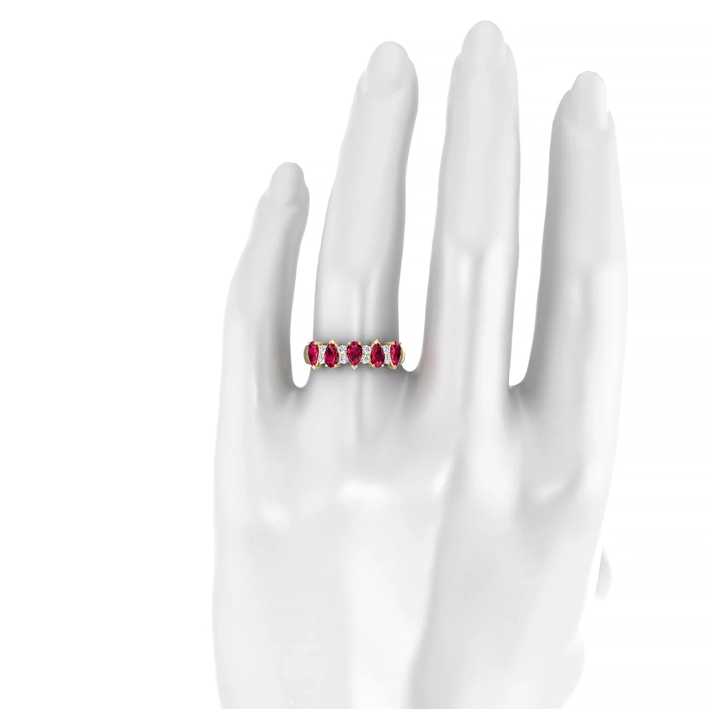 Eminence | 18k Yellow Gold 5 x 3 mm Pear Ruby Ring