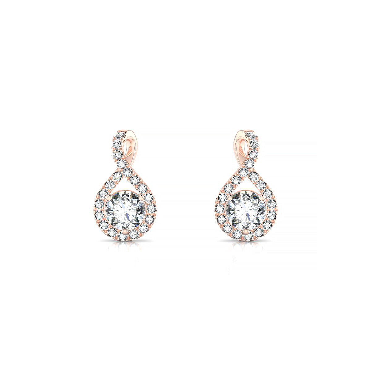 Essence | 18k Rose Gold 4.2 mm Round Diamond Earrings
