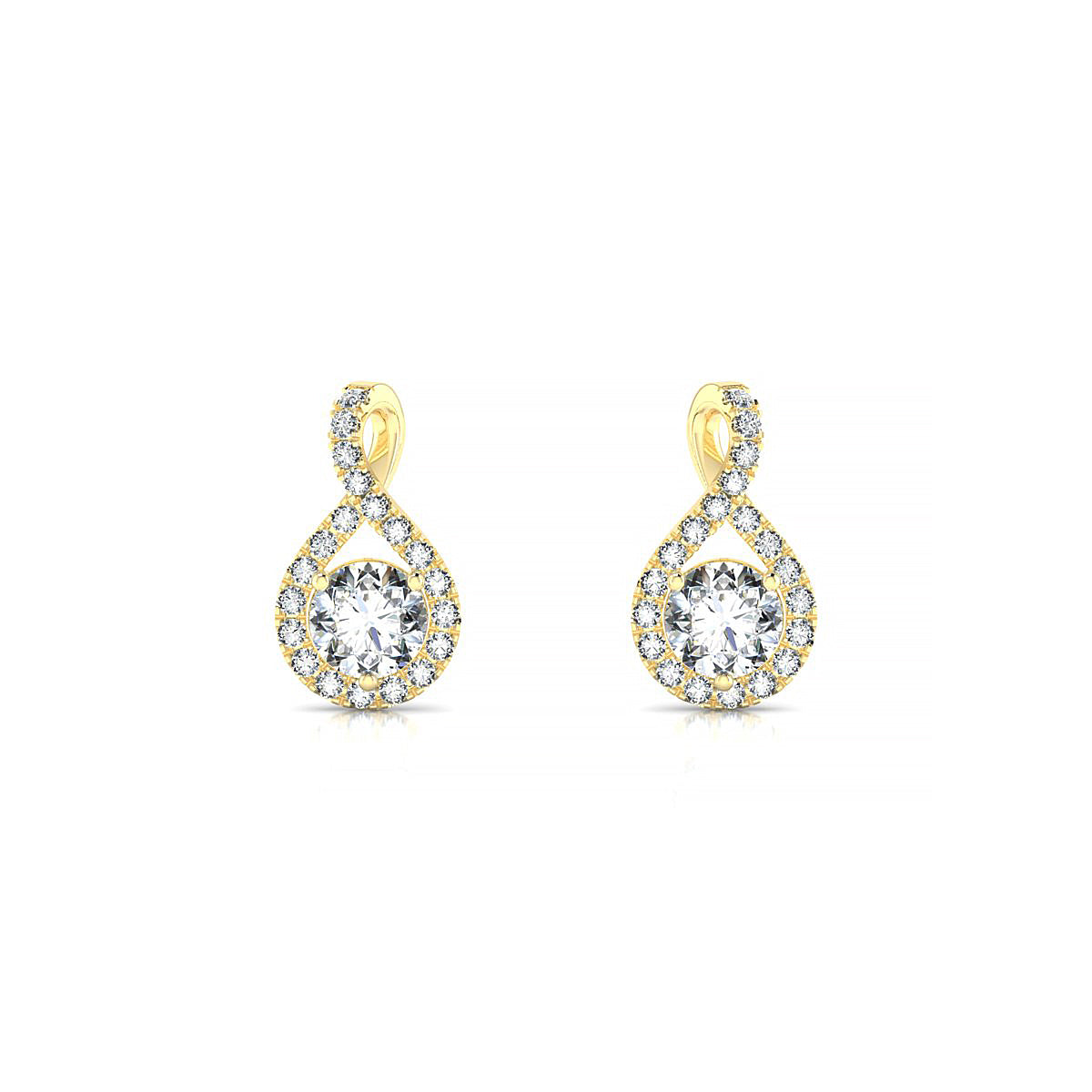 Essence | 18k Yellow Gold 4.2 mm Round Diamond Earrings