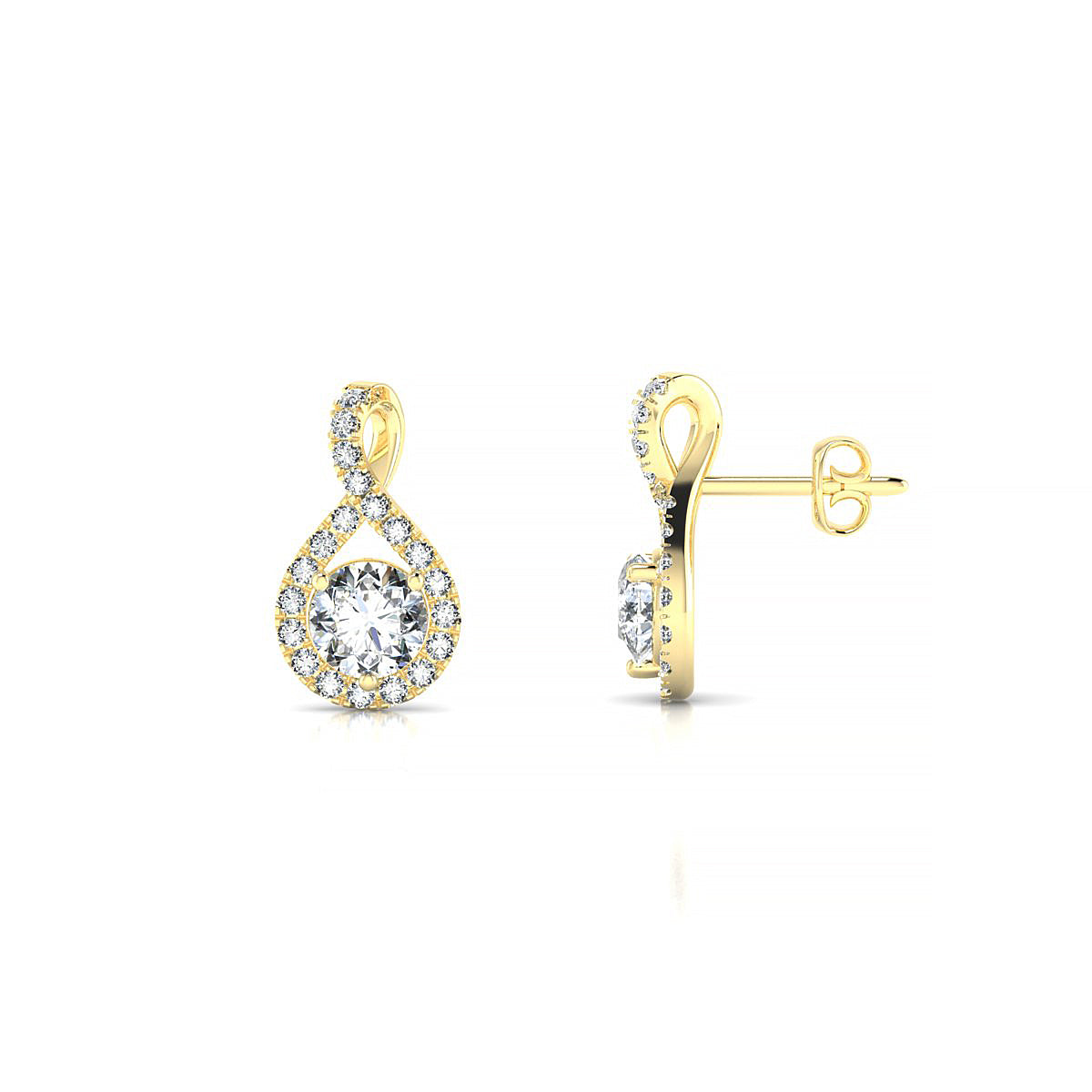 Essence | 18k Yellow Gold 4.2 mm Round Diamond Earrings