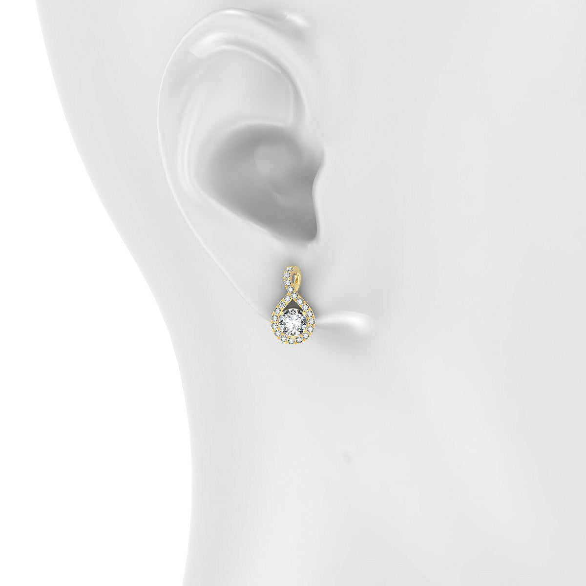 Essence | 18k Yellow Gold 4.2 mm Round Diamond Earrings