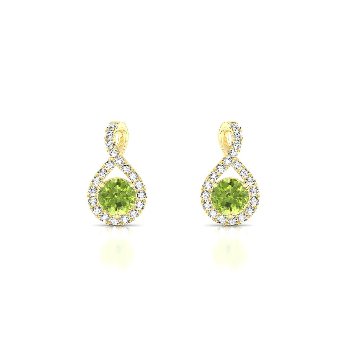 Essence | 18k Yellow Gold 4.5 mm Round Peridot Earrings