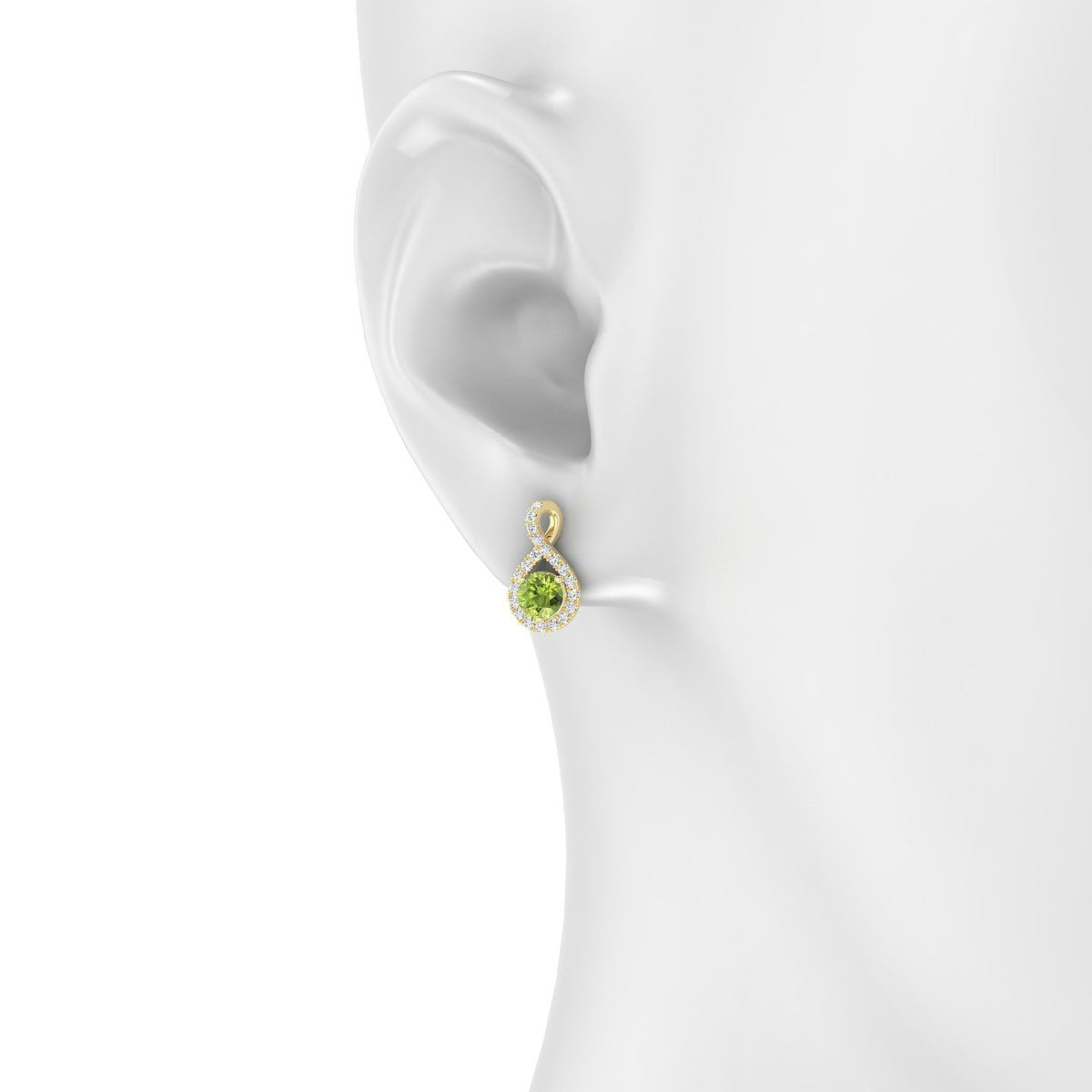 Essence | 18k Yellow Gold 4.5 mm Round Peridot Earrings