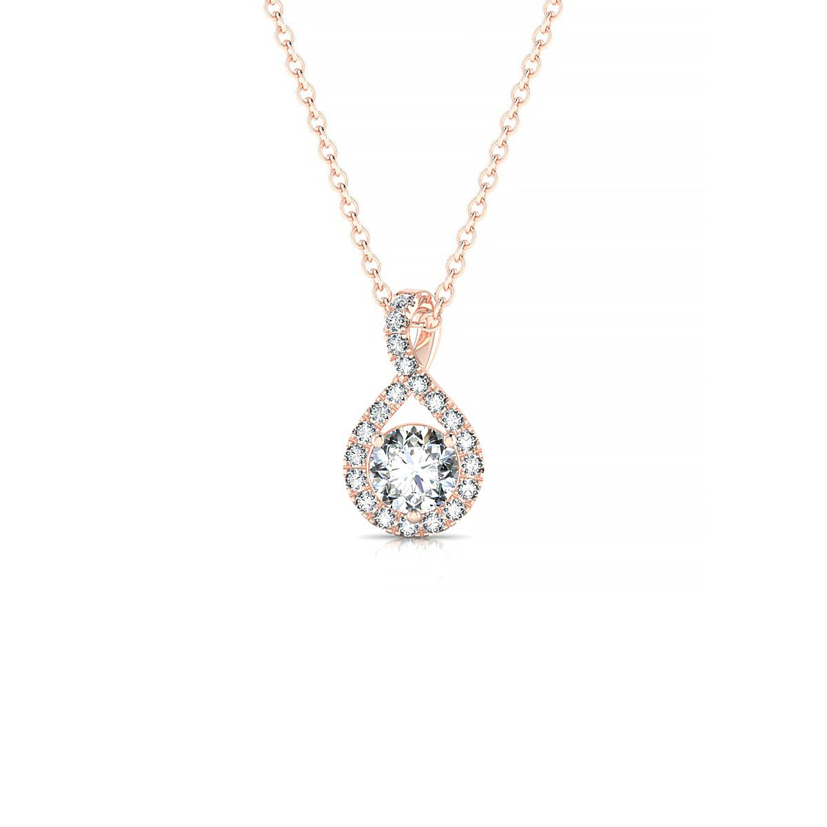 Essence | 18k Rose Gold 4.2 mm Round Diamond Pendant