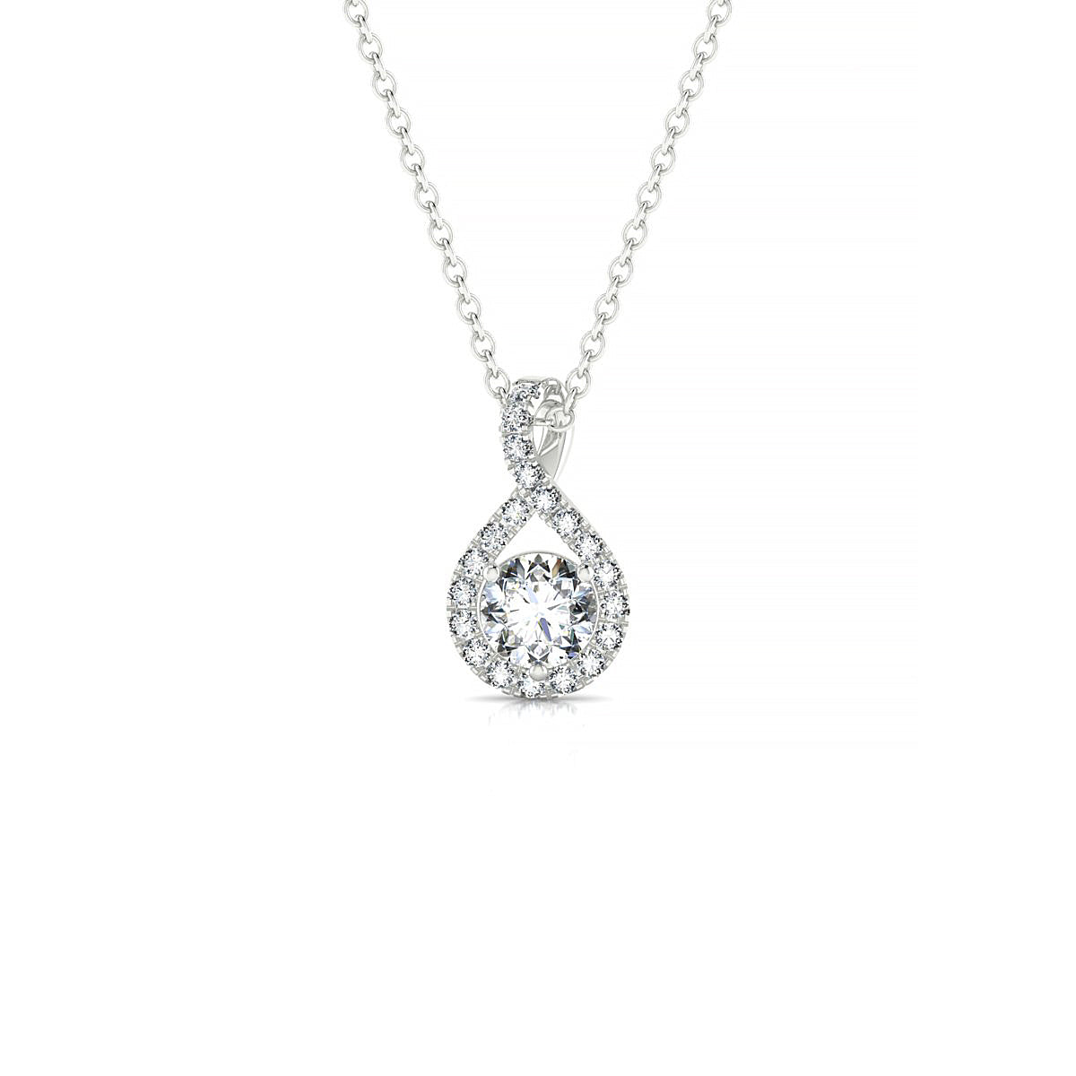 Essence | 18k White Gold 4.2 mm Round Diamond Pendant