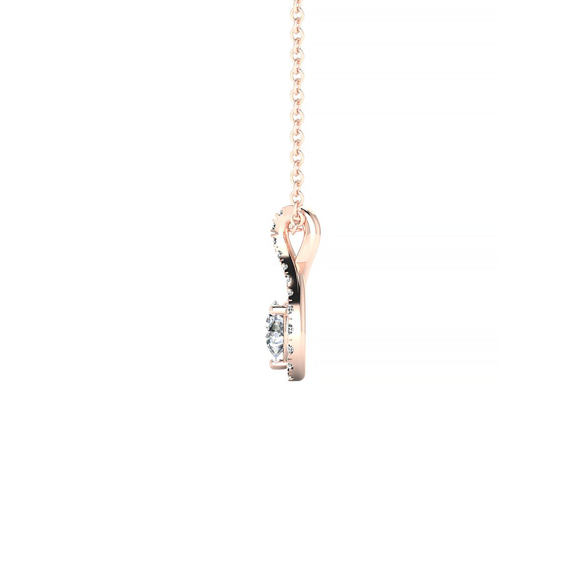 Essence | 18k Rose Gold 4.2 mm Round Diamond Pendant