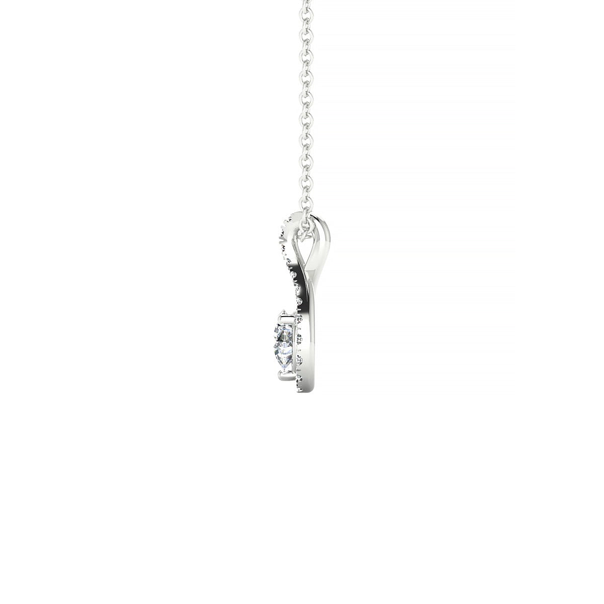 Essence | 18k White Gold 4.2 mm Round Diamond Pendant