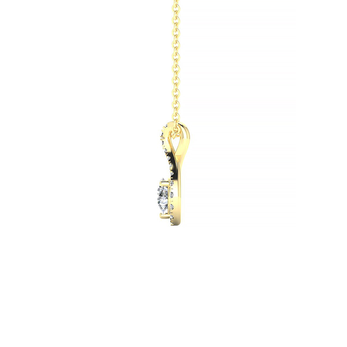 Essence | 18k Yellow Gold 4.2 mm Round Diamond Pendant