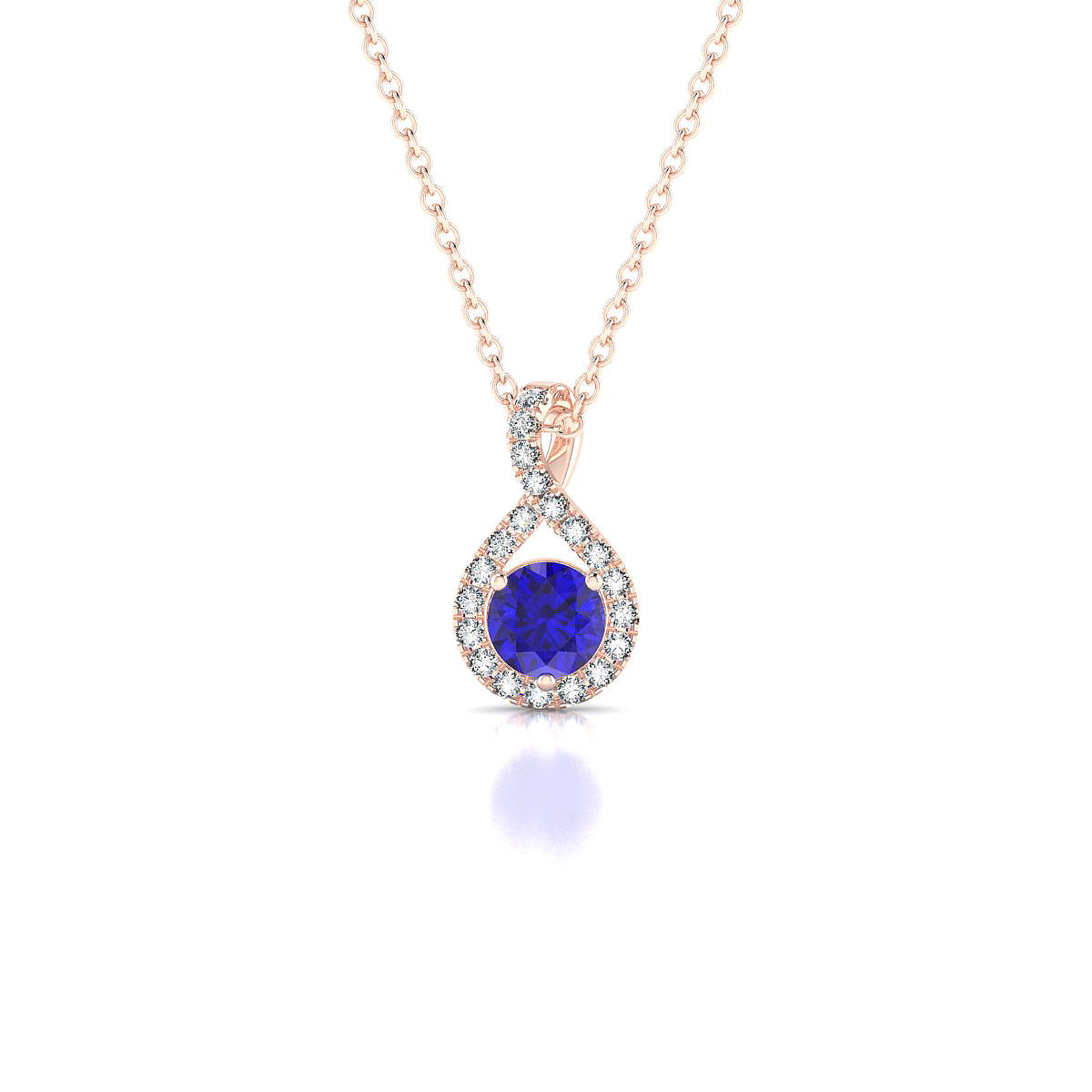 Essence | 18k Rose Gold 4.5 mm Round Tanzanite Pendant