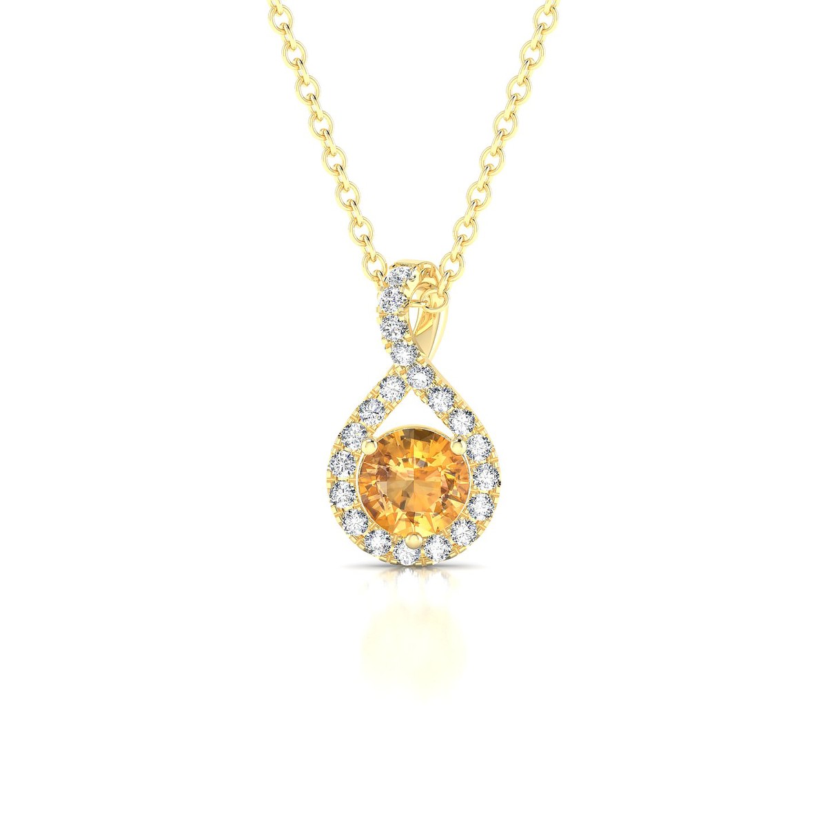 Essence | 18k Yellow Gold 4.5 mm Round Citrine Pendant