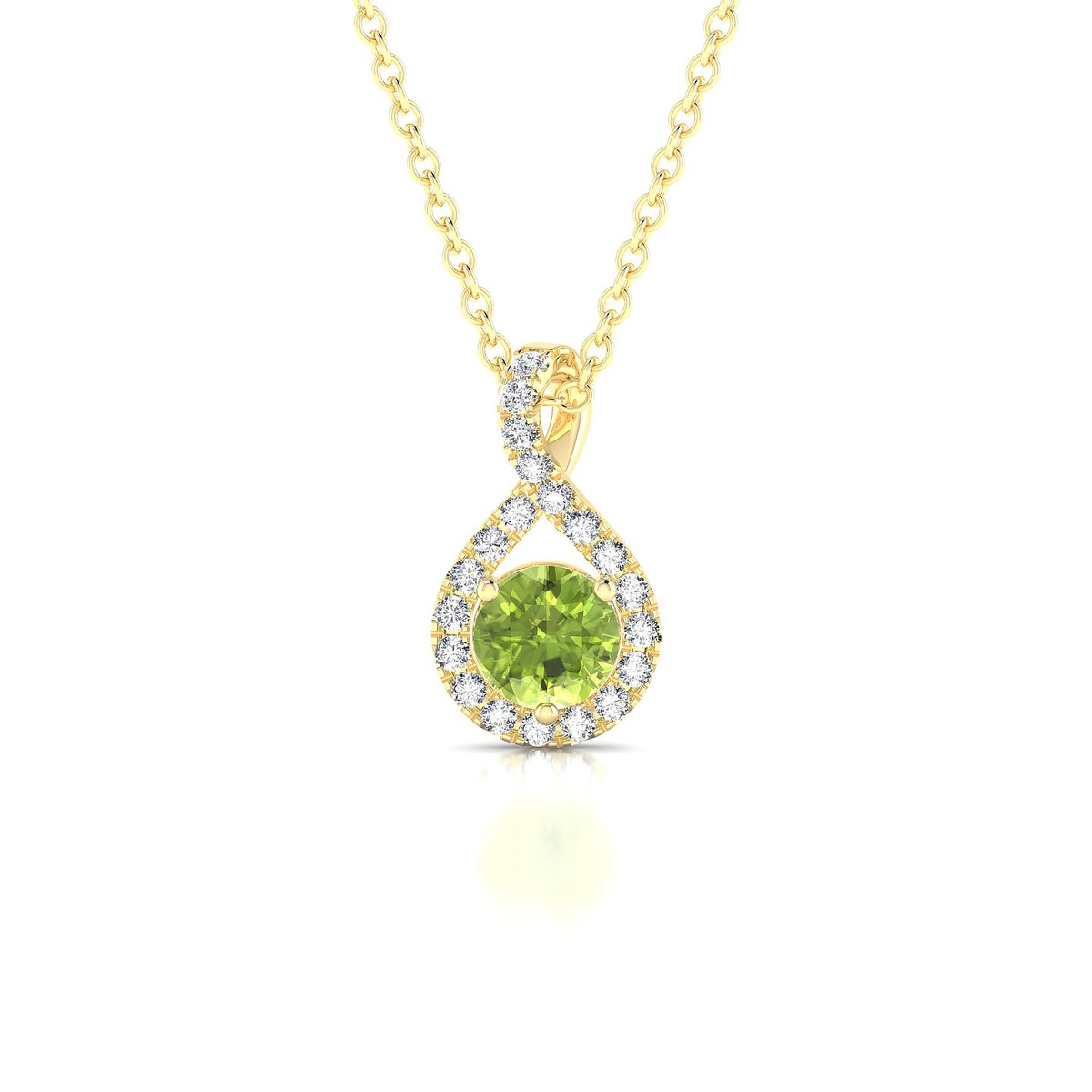 Essence | 18k Yellow Gold 4.5 mm Round Peridot Pendant