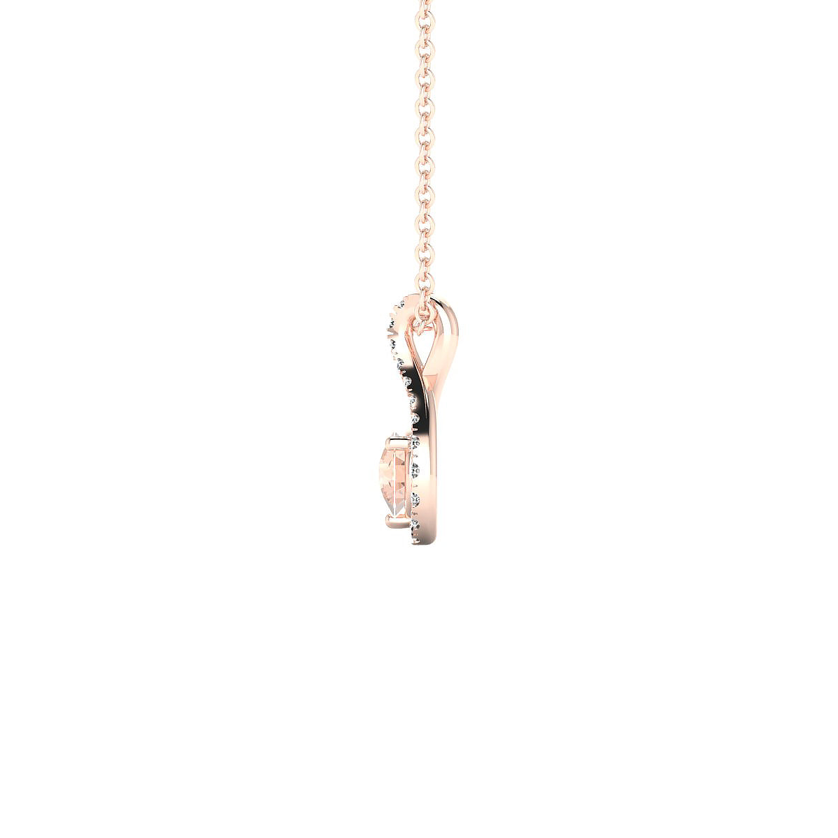 Essence | 18k Rose Gold 4.5 mm Round Morganite Pendant