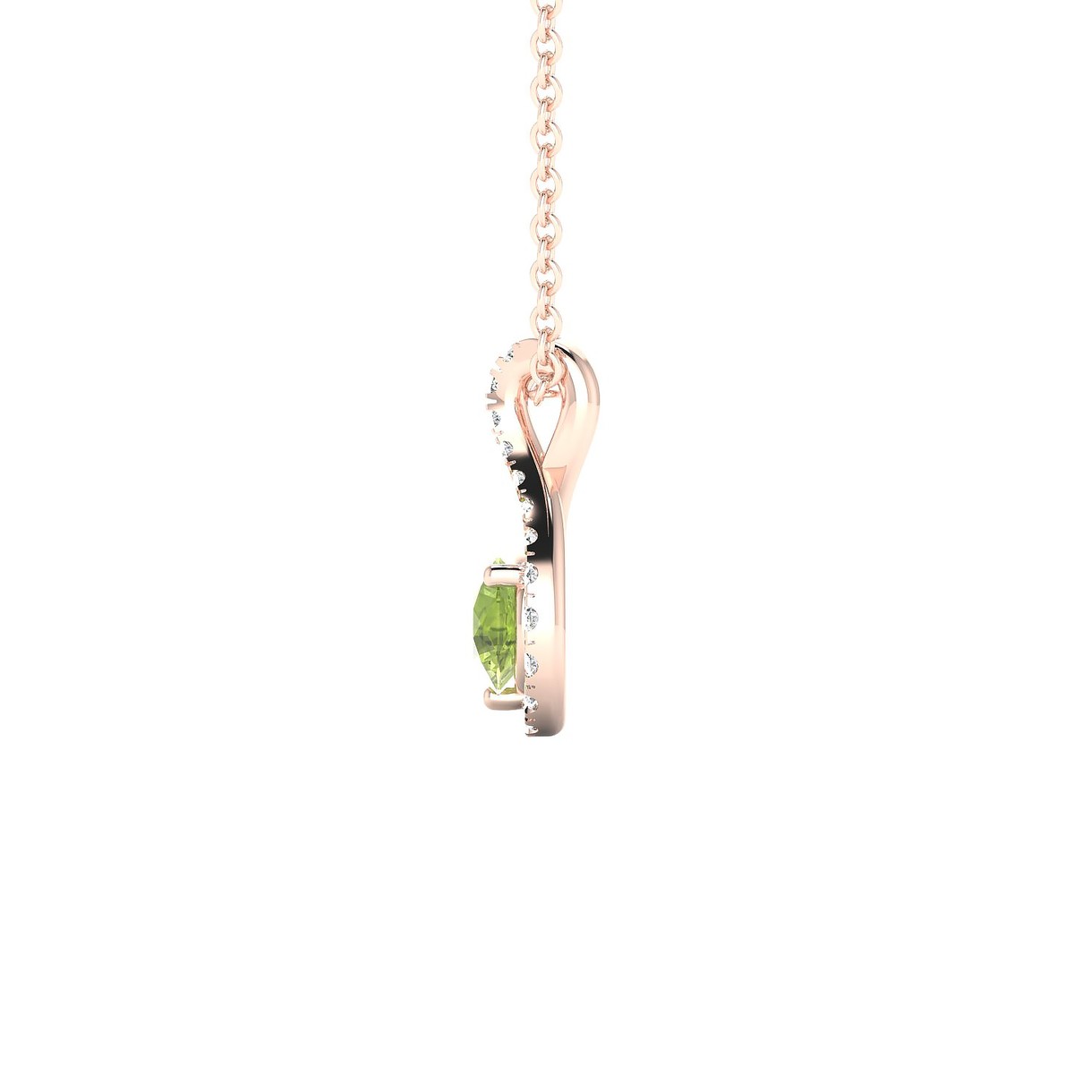 Essence | 18k Rose Gold 4.5 mm Round Peridot Pendant