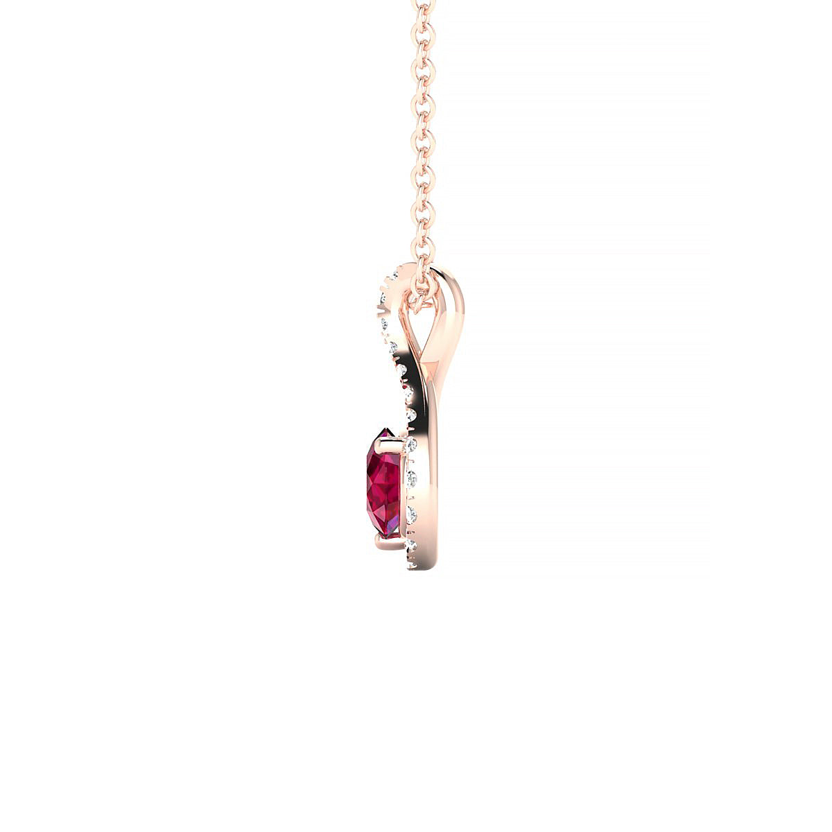 Essence | 18k Rose Gold 4.5 mm Round Ruby Pendant