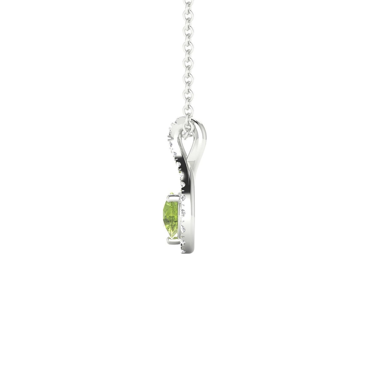 Essence | 18k White Gold 4.5 mm Round Peridot Pendant