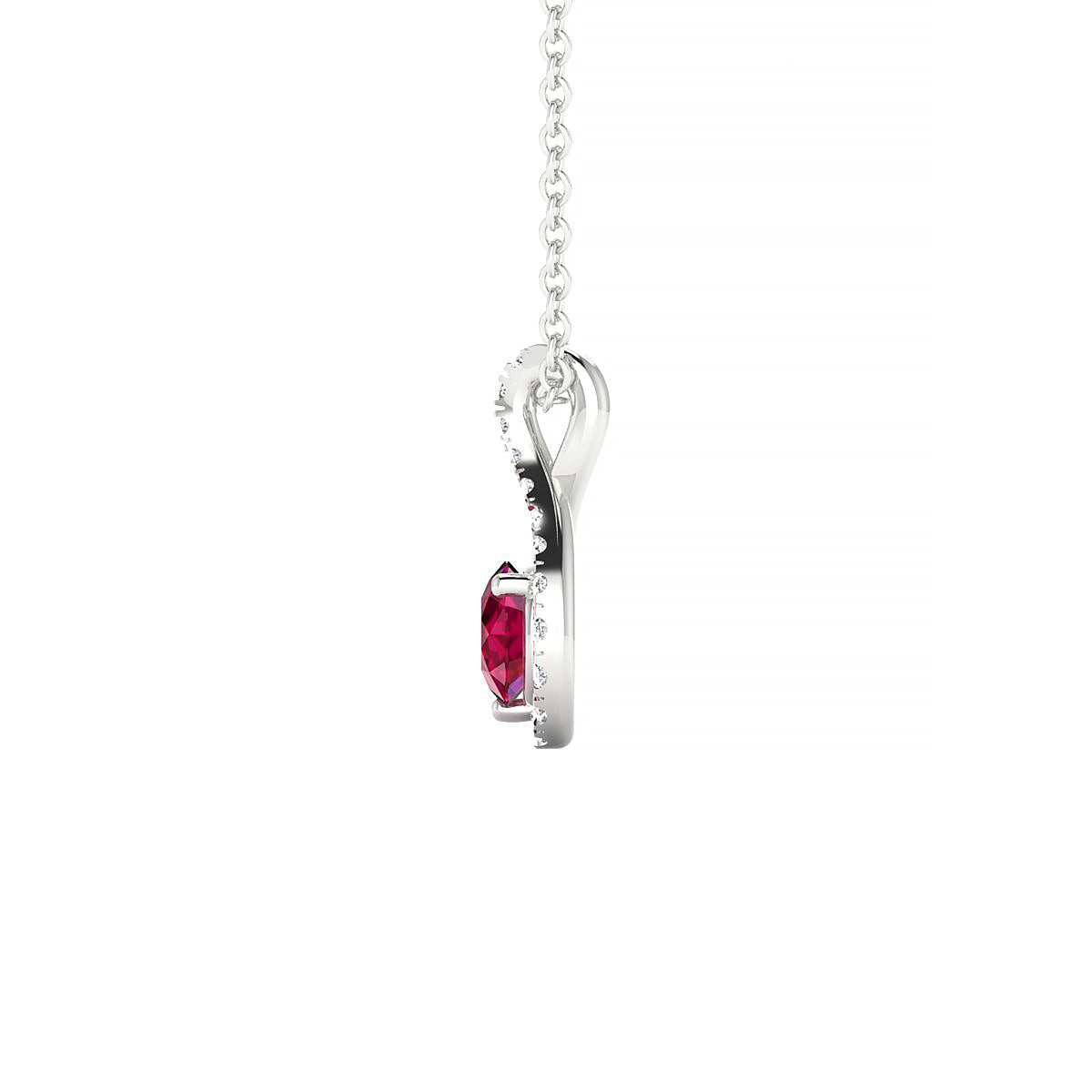 Essence | 18k White Gold 4.5 mm Round Ruby Pendant