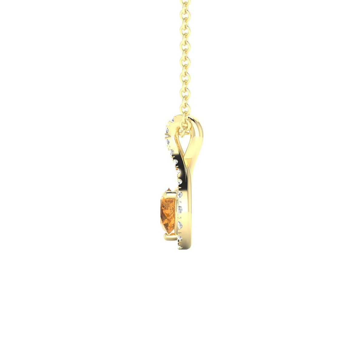Essence | 18k Yellow Gold 4.5 mm Round Citrine Pendant