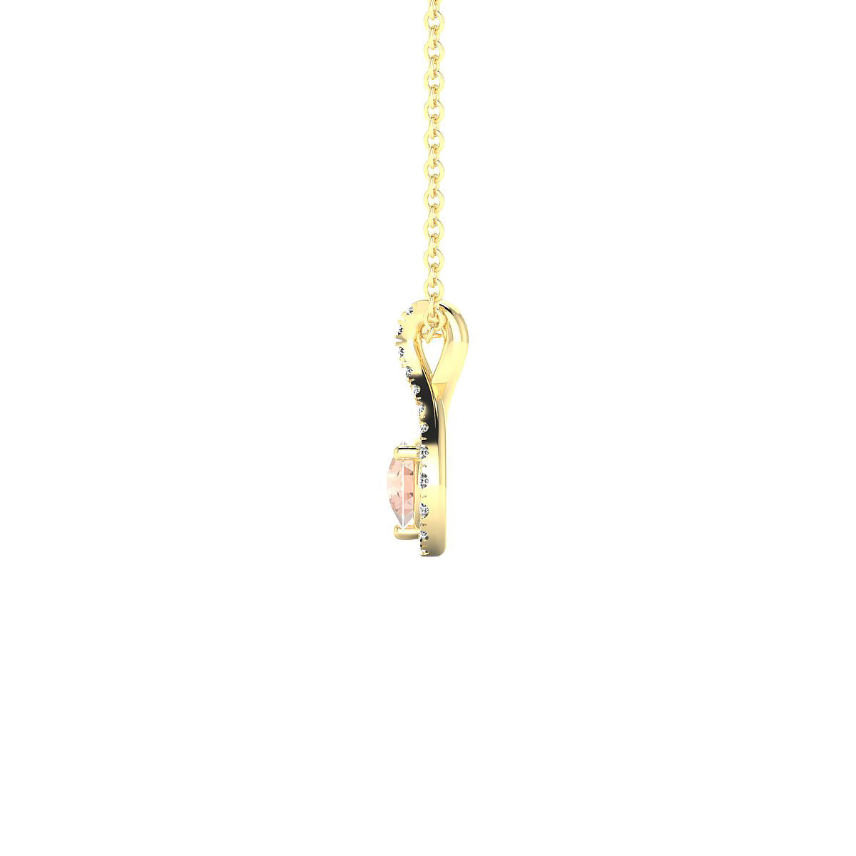 Essence | 18k Yellow Gold 4.5 mm Round Morganite Pendant
